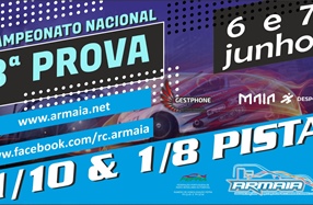 3ª Prova do Campeonato Nacional 1/10 200 e 1/8 Pista